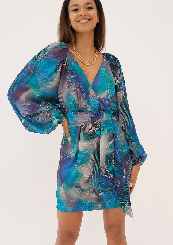 Maeva - Blue printed mini dress