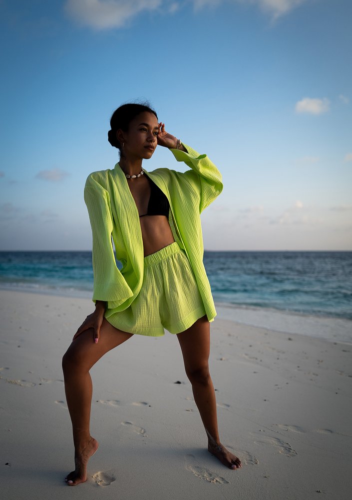 Pavla - Lime green muslin shirt