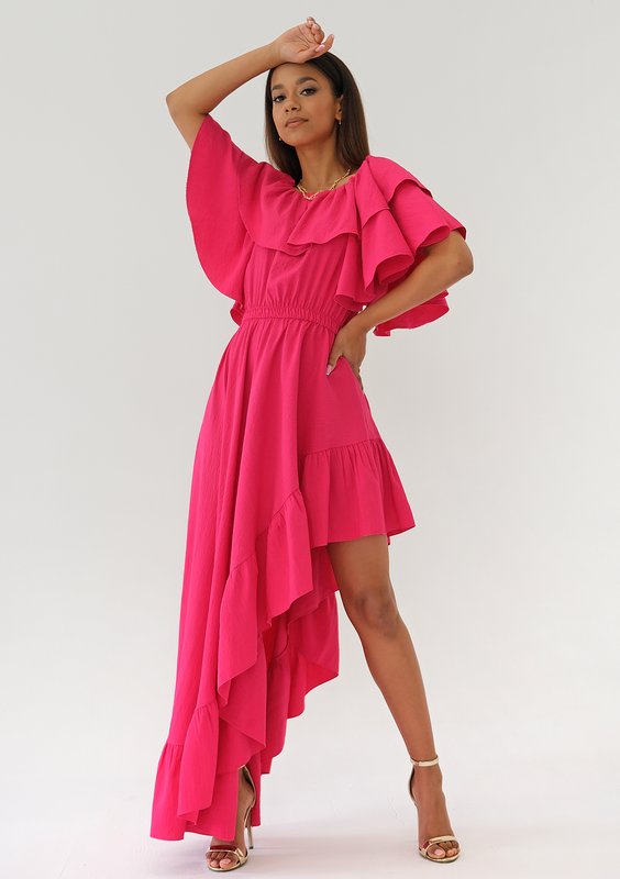 Sorina - Amaranthine ruffled maxi dress