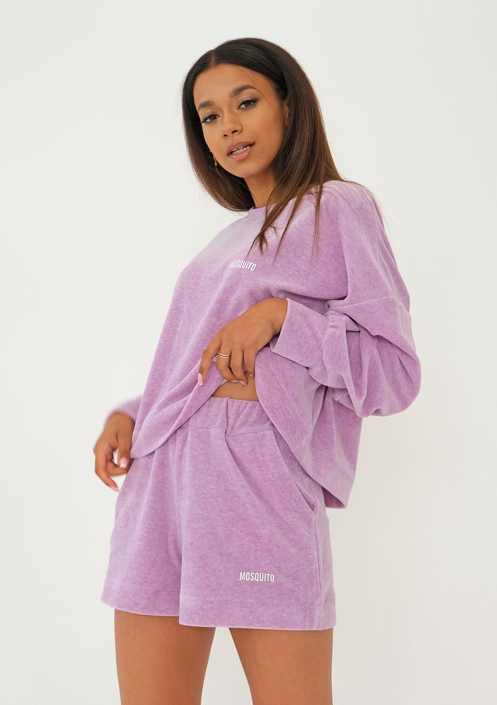 Kimsy - Melange lila velour sweatshirt