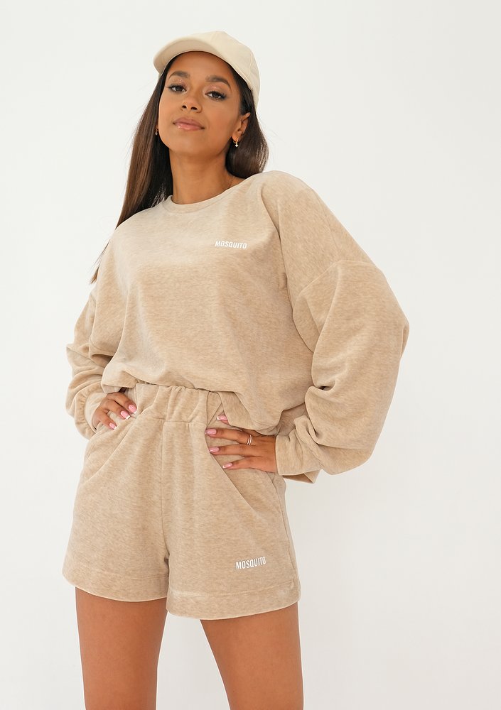 Kimsy - Bluza welurowa Melanż Sandy