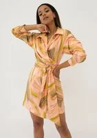 Suzie - Pastel printed mini wrap dress