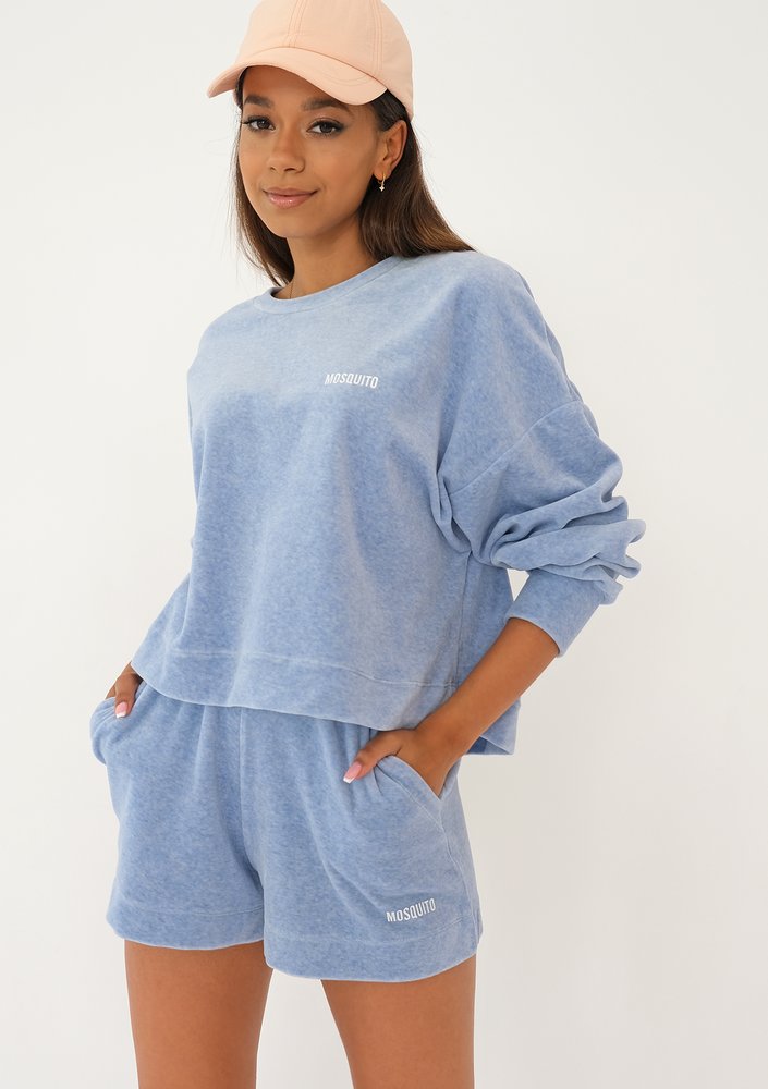 Kimsy - Melange blue velour sweatshirt