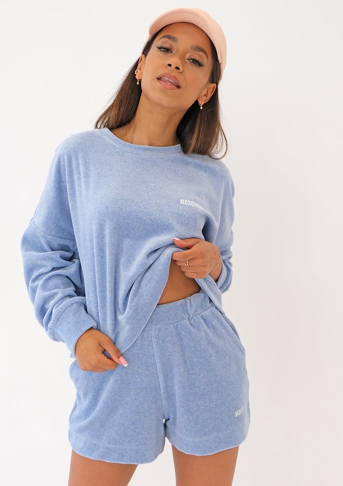 Kimsy - Bluza welurowa Melanż Blue