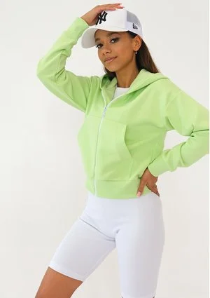 Polly - Lime green zip hoodie