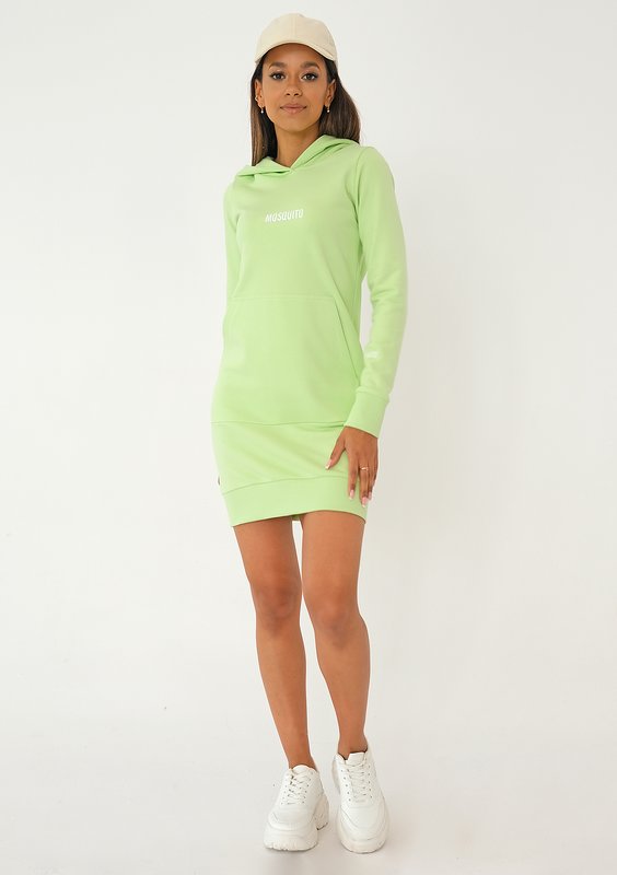 Nel - Lime green hooded dress