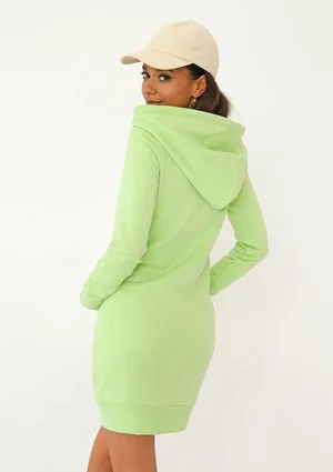 Nel - Lime green hooded dress