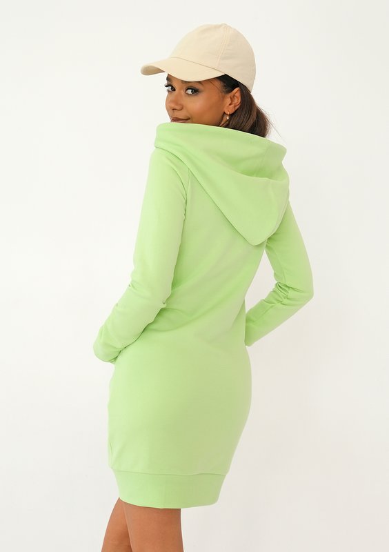 Nel - Lime green hooded dress