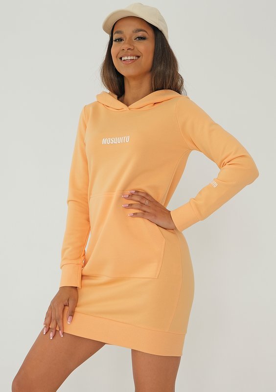 Nel - Orange buff hooded dress