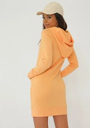 Nel - Orange buff hooded dress