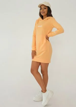 Nel - Orange buff hooded dress