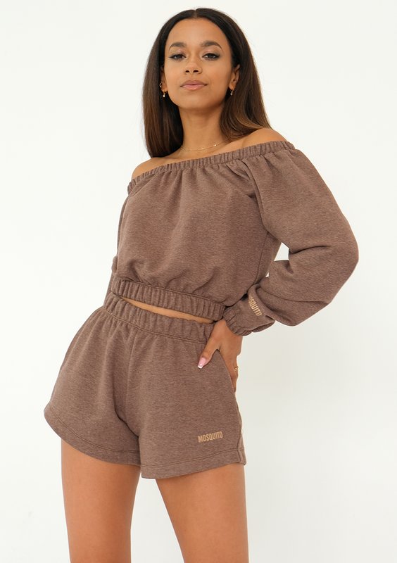 Roca - Melange cacao brown shorts