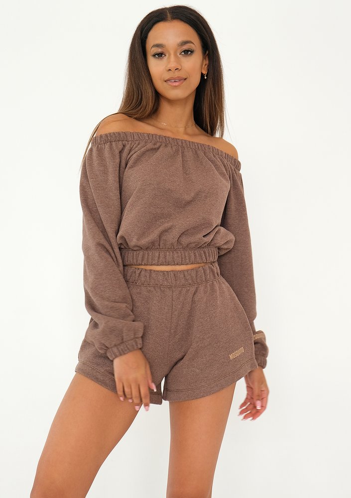 Roca - Melange cacao brown shorts