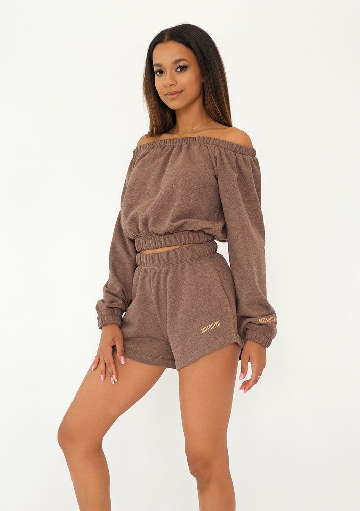 Roca - Melange cacao brown shorts