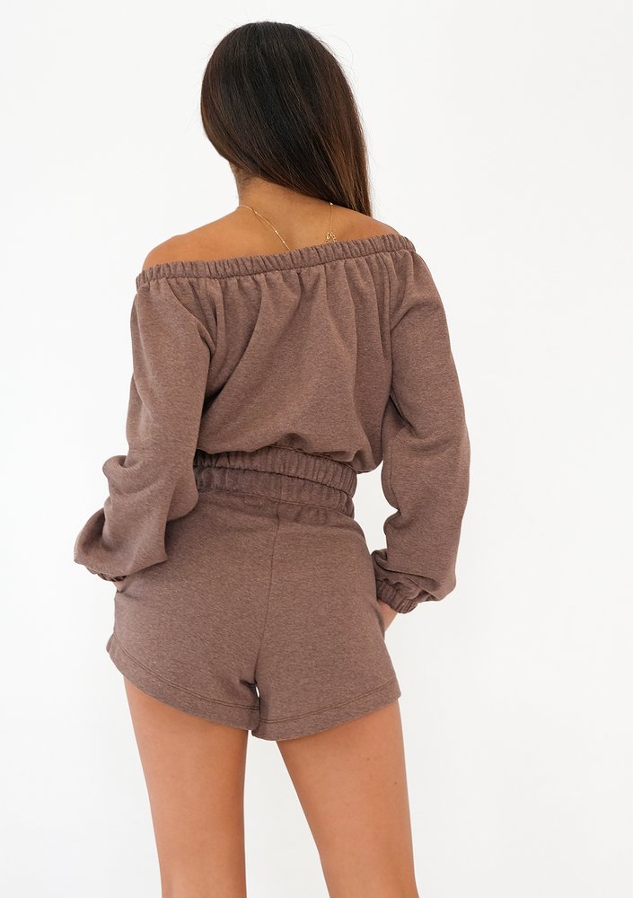 Roca - Melange cacao brown shorts
