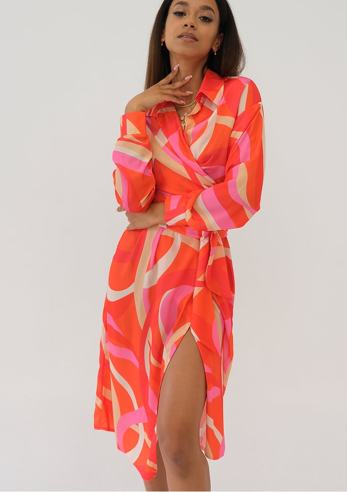 Emily - Sukienka midi Orange Print