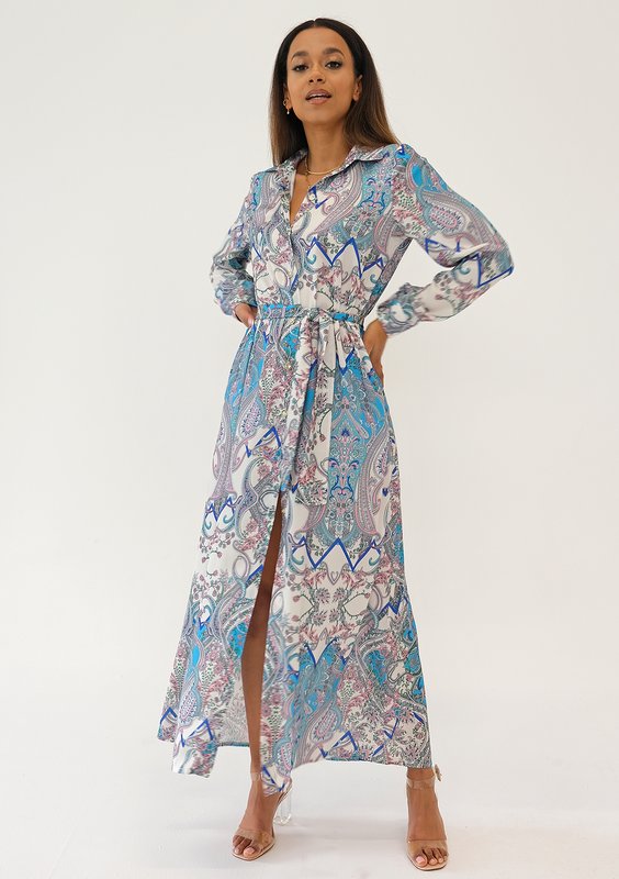 Sofia - Sukienka koszulowa maxi Blue Print