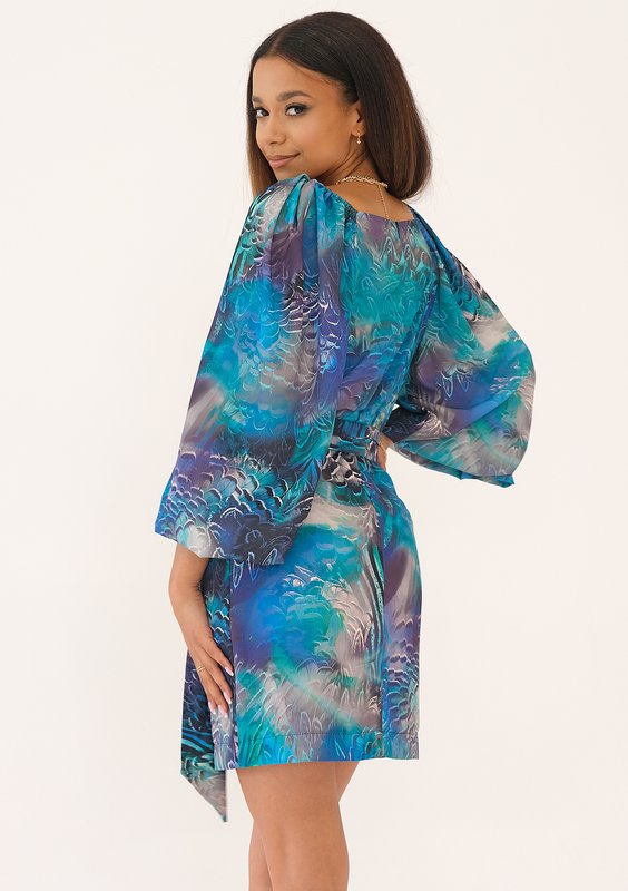 Maeva - Blue printed mini dress