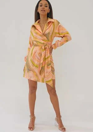 Suzie - Kopertowa sukienka Pastel Print