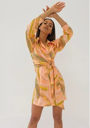 Suzie - Kopertowa sukienka Pastel Print