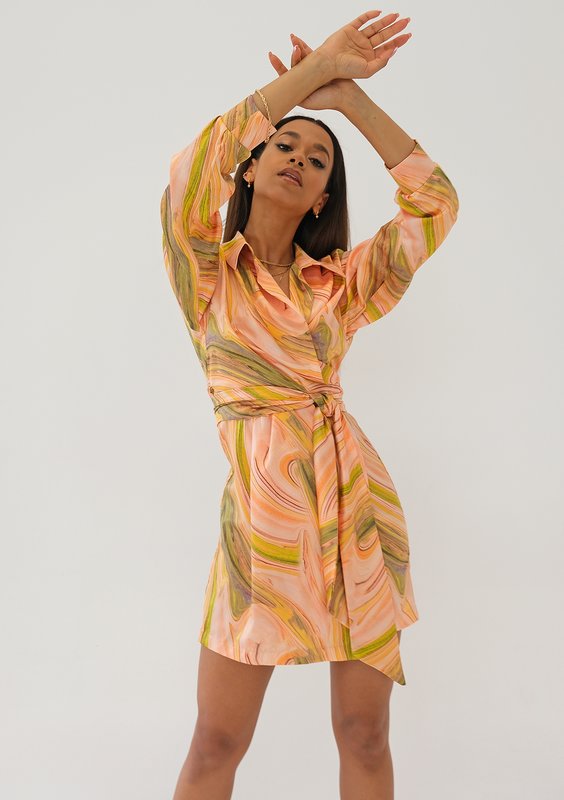 Suzie - Kopertowa sukienka Pastel Print