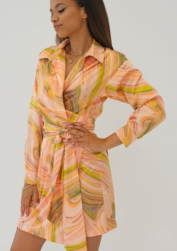 Suzie - Kopertowa sukienka Pastel Print