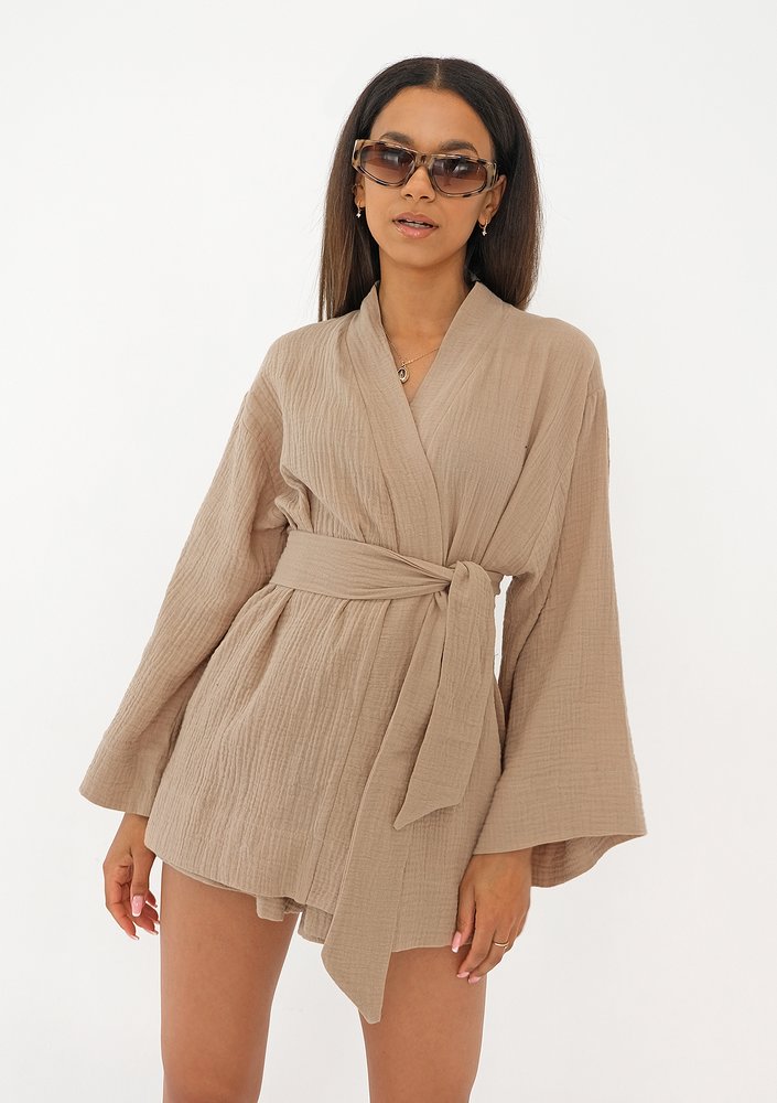 Pavla - Beige muslin shirt