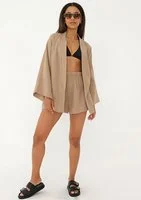 Pavla - Beige muslin shorts