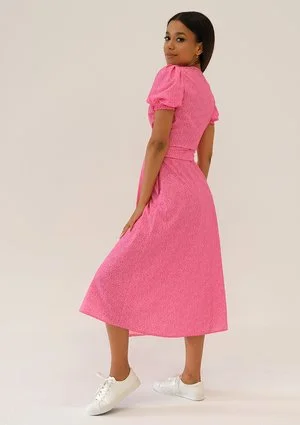 Selma - Sukienka kopertowa Pink Spots