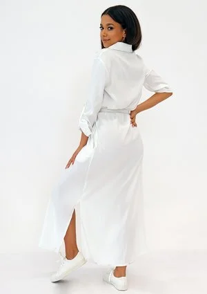 Zoya - White maxi shirt dress