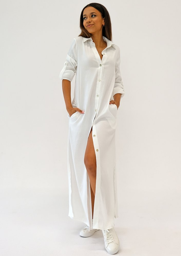 Zoya - White maxi shirt dress