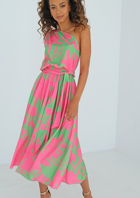 Venus - Sukienka midi w Neonowy Print