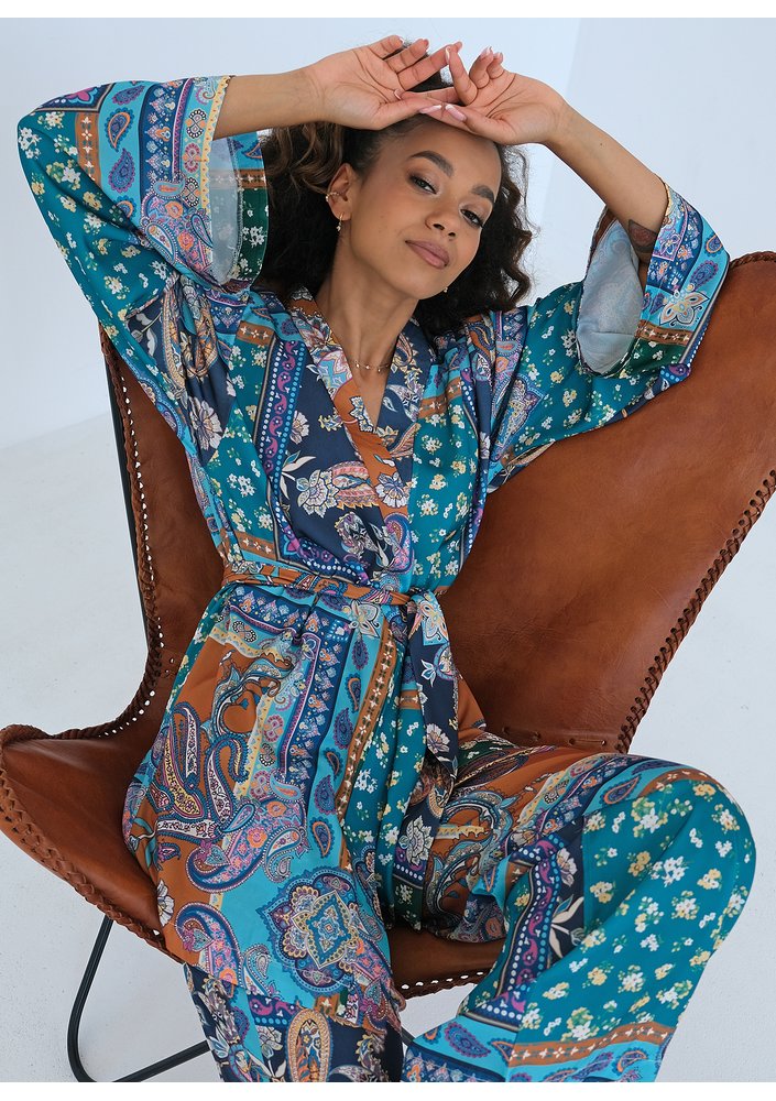 Korso - Boho scarf patterned pants