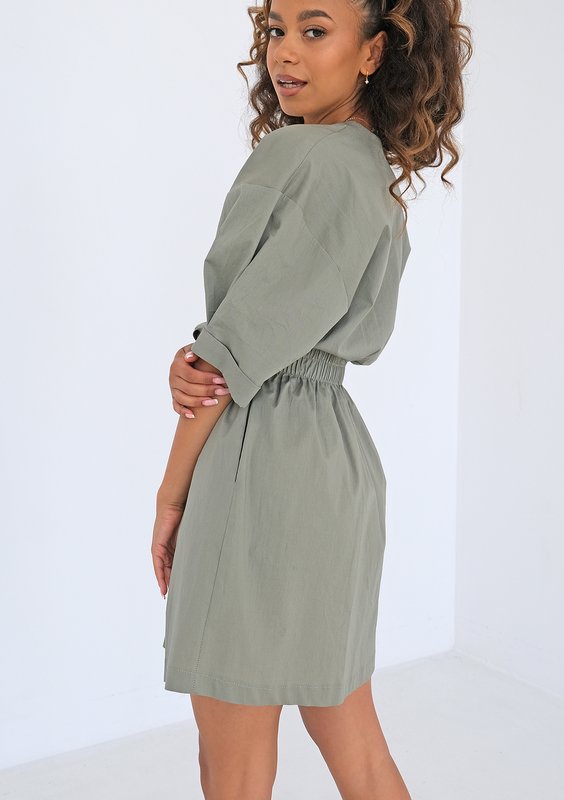 Alba - Olive green mini dress