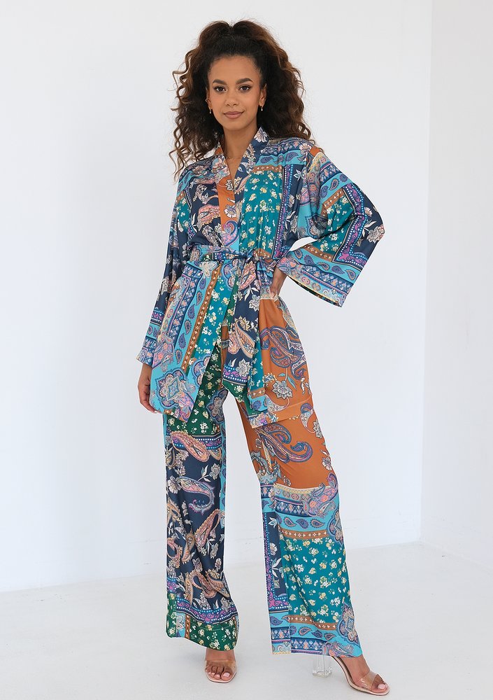 Korso - Boho scarf patterned pants