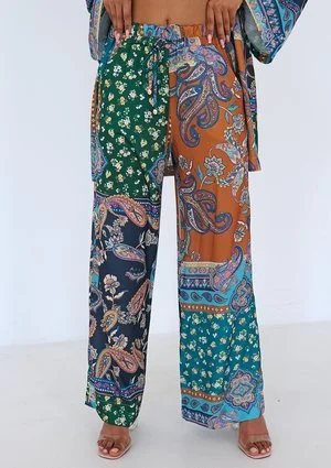 Korso - Boho scarf patterned pants