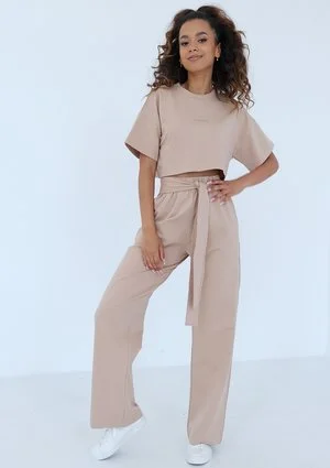 Sky - Beige short T-shirt