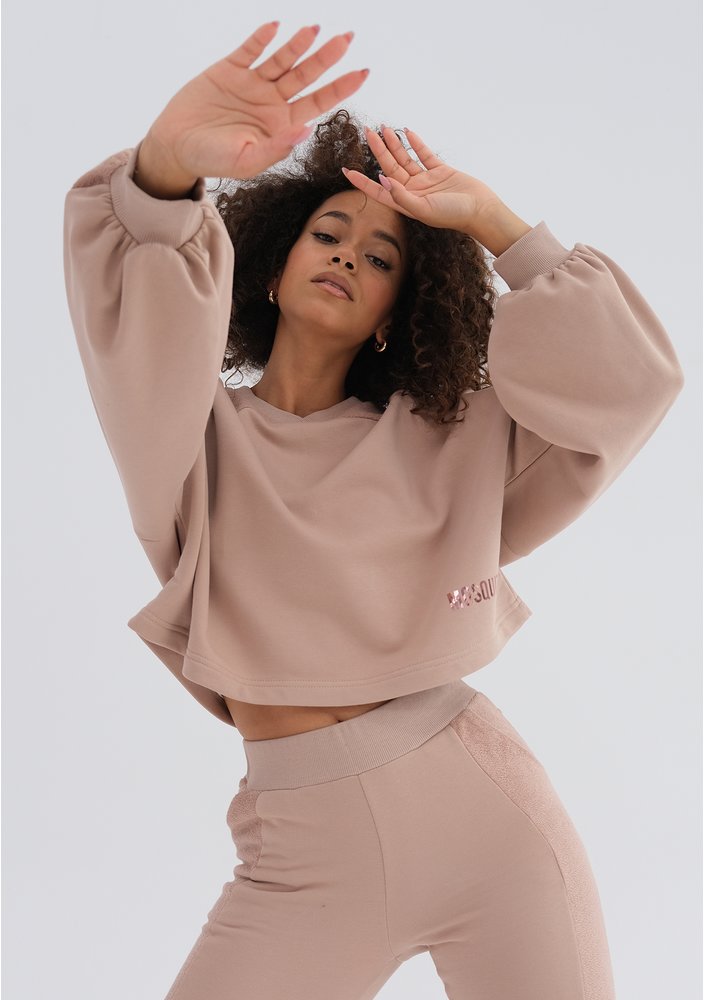 Muva - Bluza z lampasami Latte