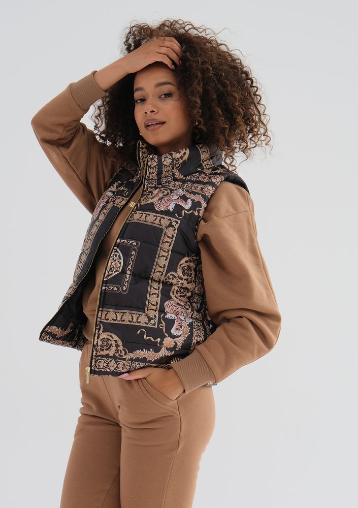 Vikkas - Ornamental printed sleeveless jacket