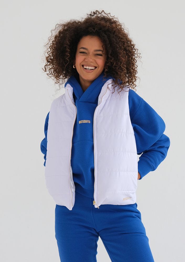 Vikkas -White sleeveless jacket