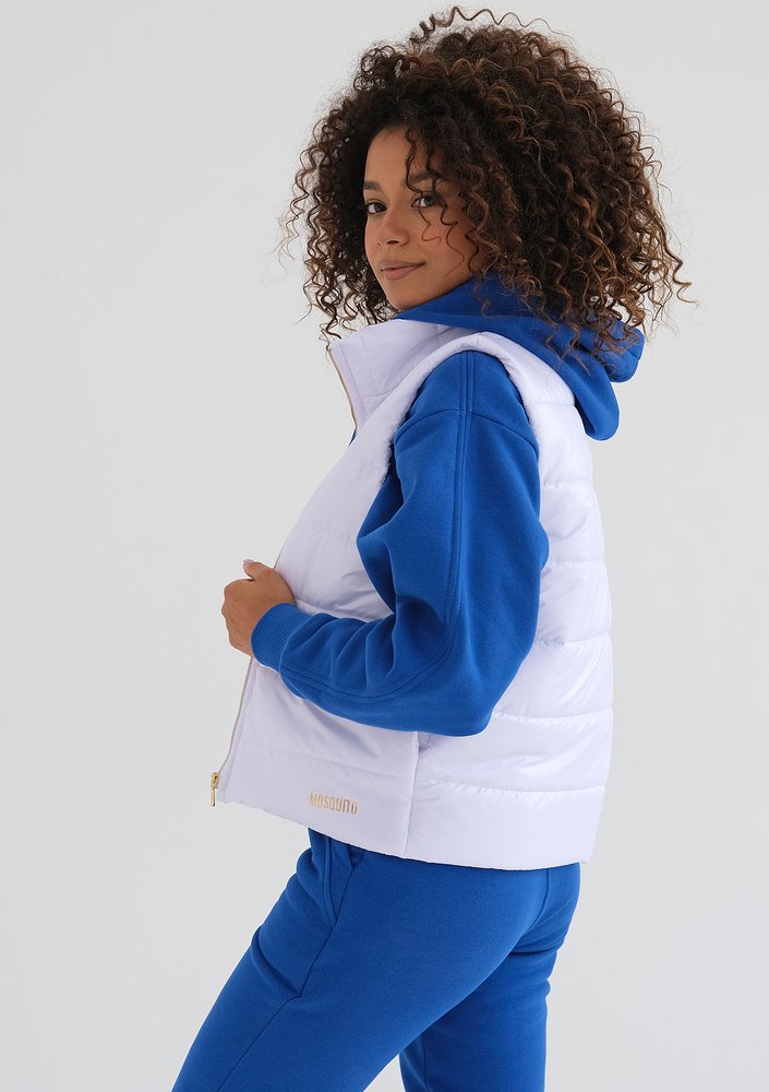 Vikkas -White sleeveless jacket