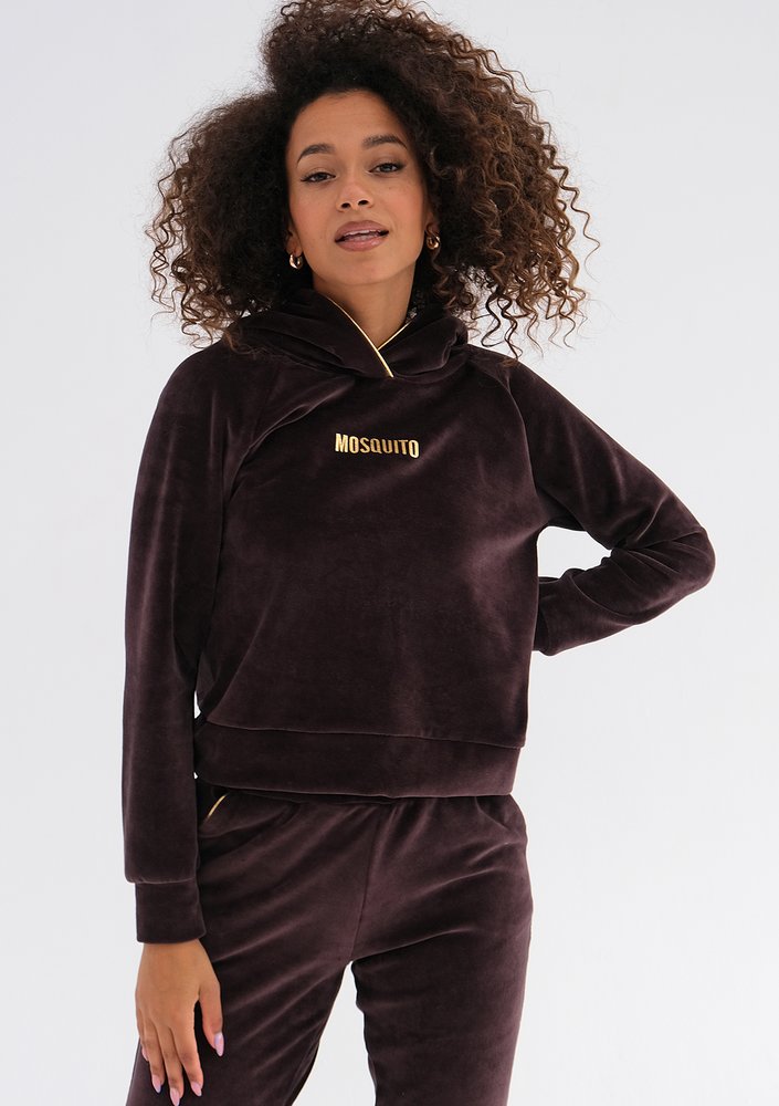 Queens - Brown velvet hoodie