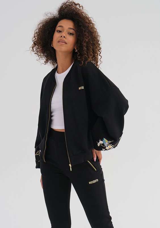 Kindy - Black embroidered sweatshirt