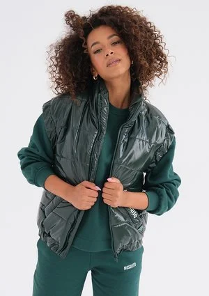 Abi - Quilted green sleeveless jacket