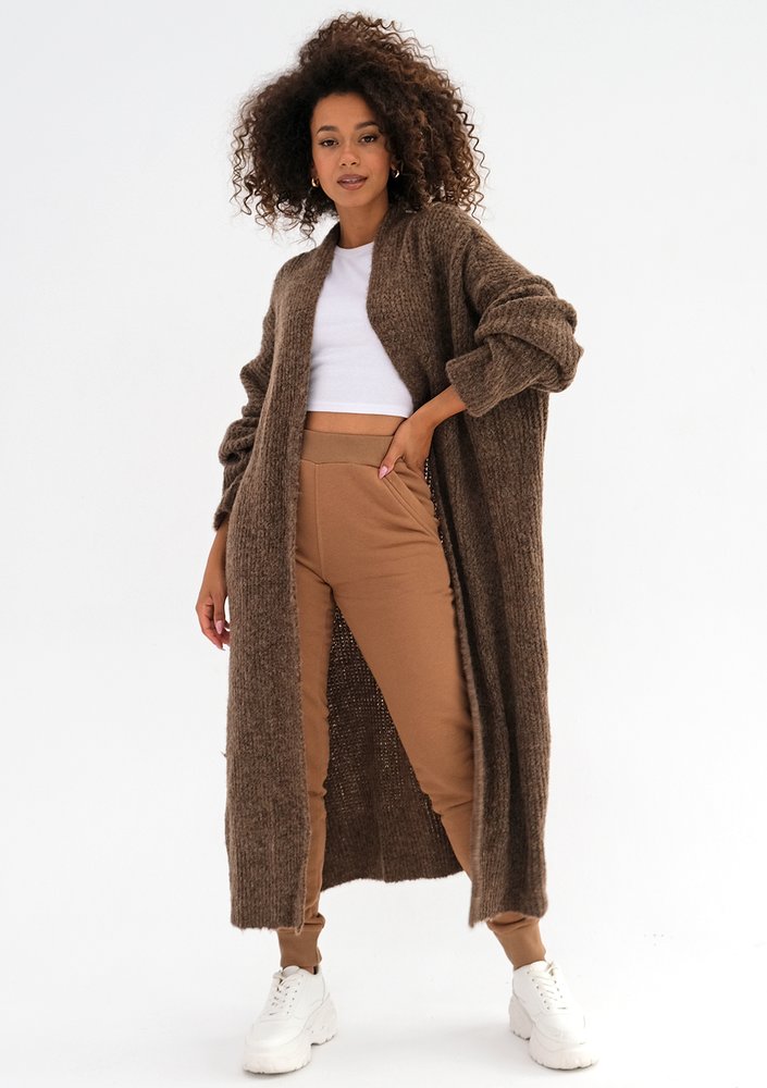 Lund - Maxi brown cardigan