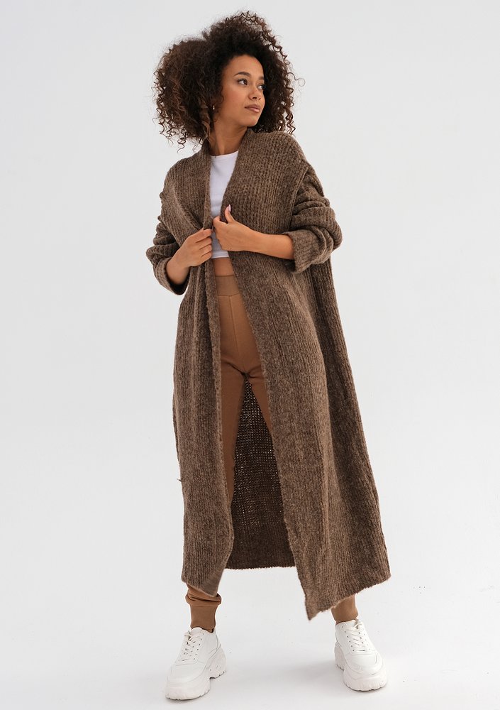 Lund - Maxi brown cardigan