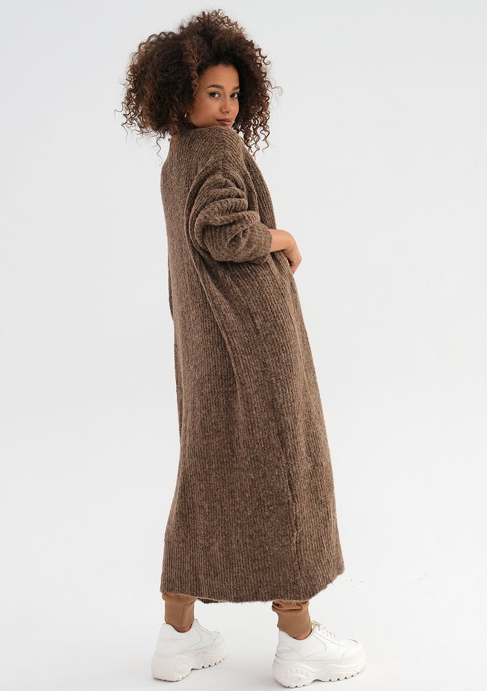 Lund - Maxi brown cardigan