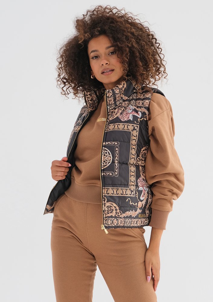 Vikkas - Ornamental printed sleeveless jacket