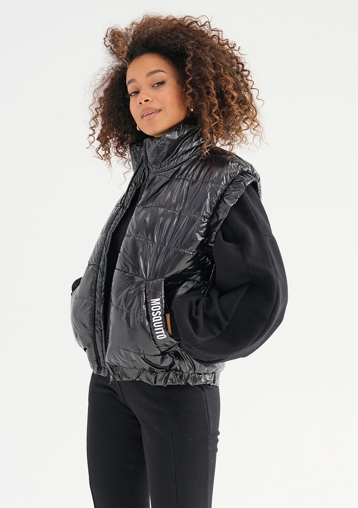 Abi - Quilted black sleeveless jacket