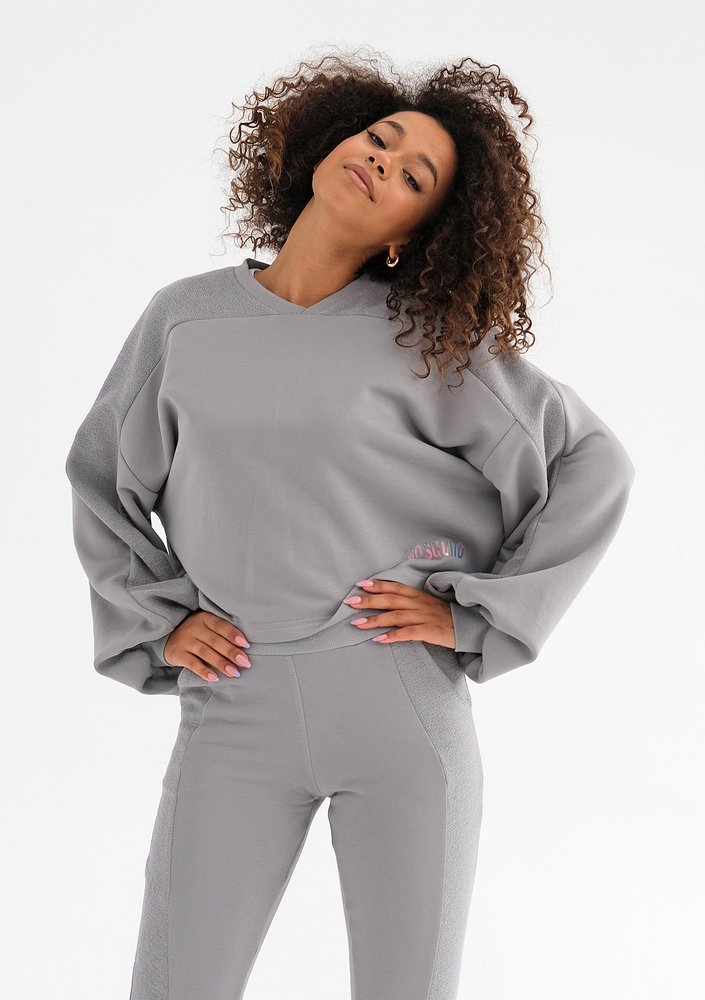 Muva - Bluza z lampasami Szara